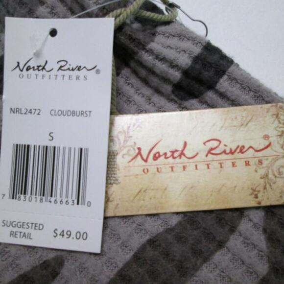 North River Waffle Knit Printed Cowl Neck Shirt - Long Sleeve-Cloudburst-S-NWT - Picture 3 of 13